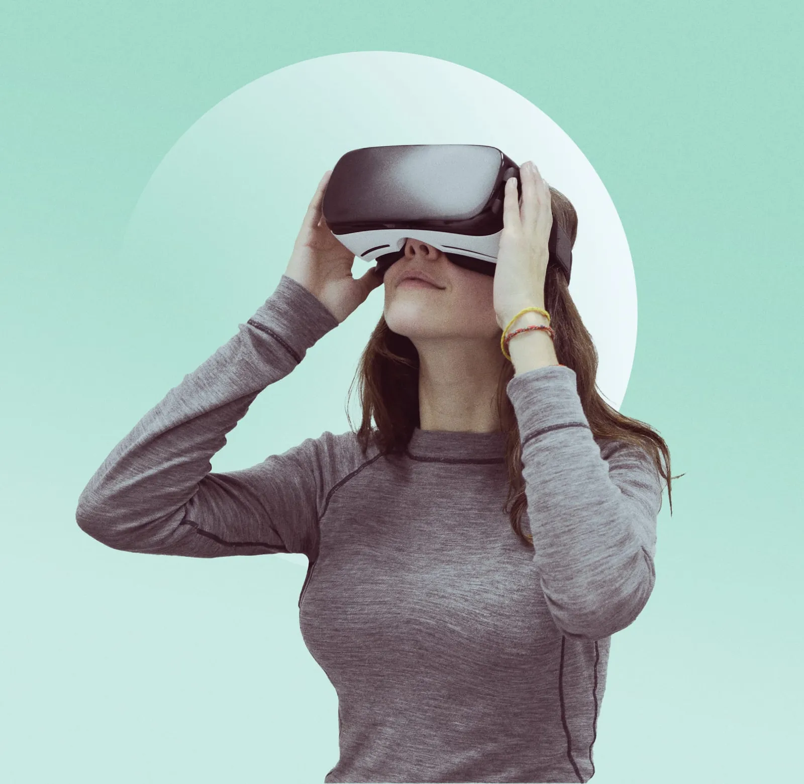 Persona con visore 3D